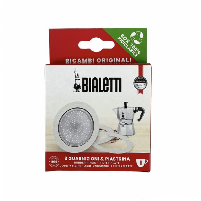 3 joints + 1 filtre Bialetti Moka Express 1 tasse