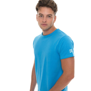 Camiseta de manga corta para hombre de tejido slub con pequeño logo.