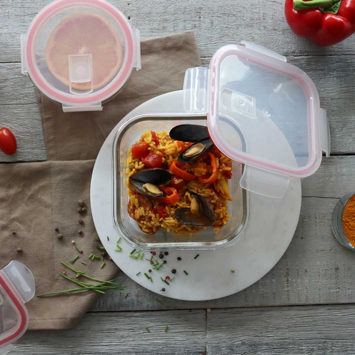 Boîte hermétique carré 800ml en verre CLEMENTINE