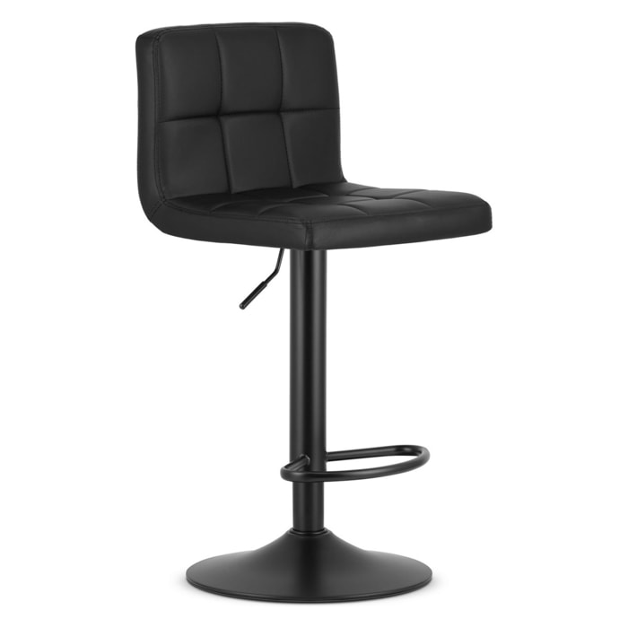 Set di 2 sgabelli bar PROT girevoli in ecopelle nera