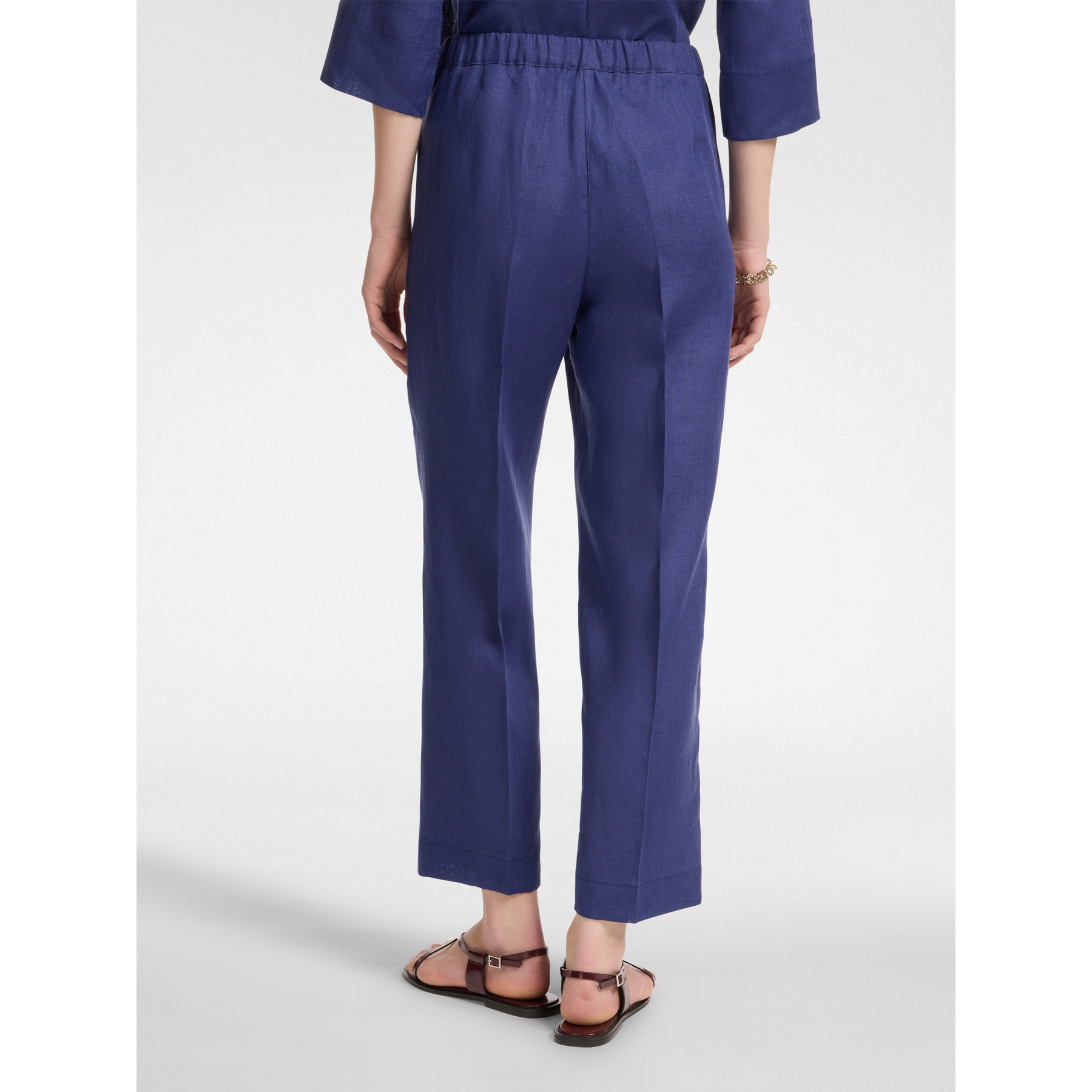 Elena Mirò - pantalones de lino - Azul