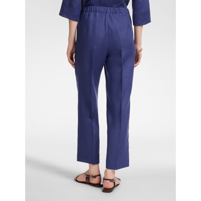 Elena Mirò - pantalones de lino - Azul
