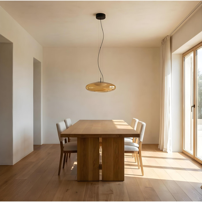 LEDS C4 Plat - Lámpara Colgante de Techo LED 13W Regulable 2700K/3000K/4000K Ámbar