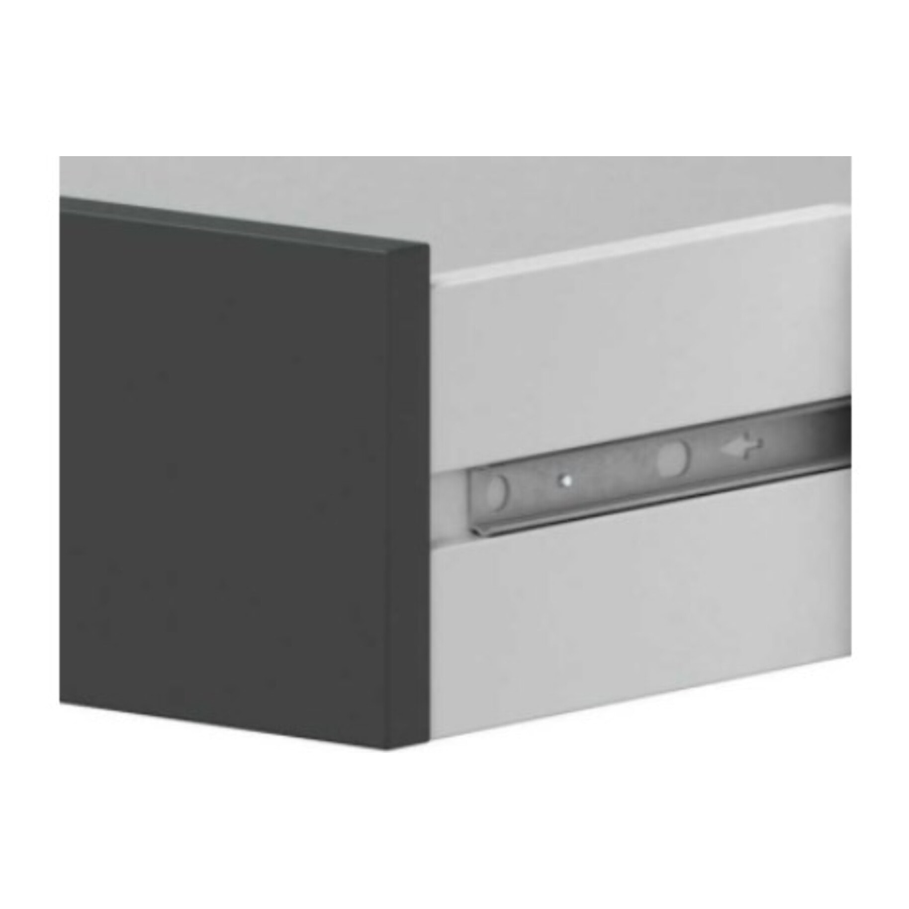 Comodino Allan, Set camera da letto, Testiera letto e 2 Comodini a 3 cassetti, 160x2 cm, Rovere effetto nodi e Antracite
