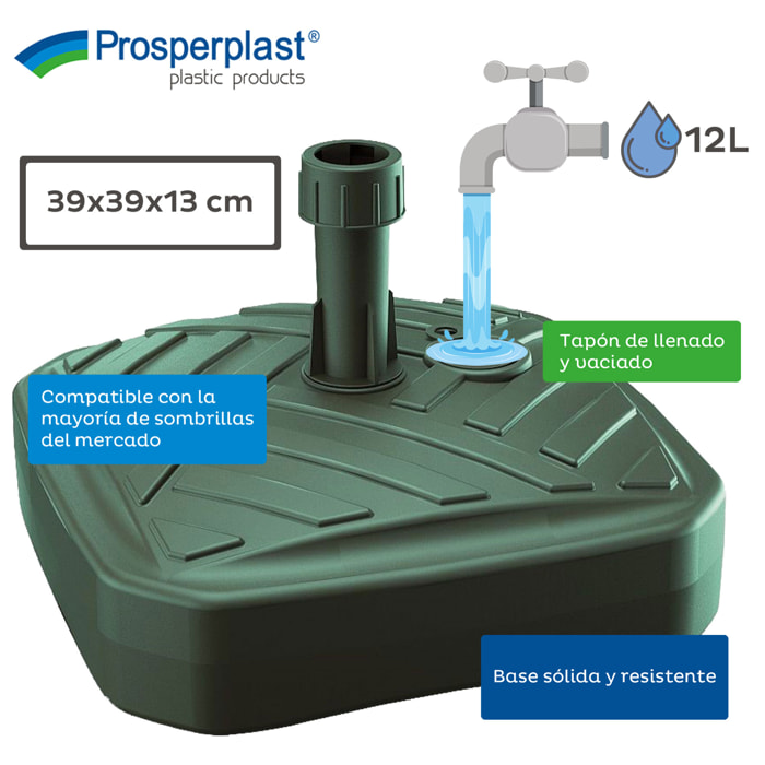 Base de sombrilla cuadrada  en color verde