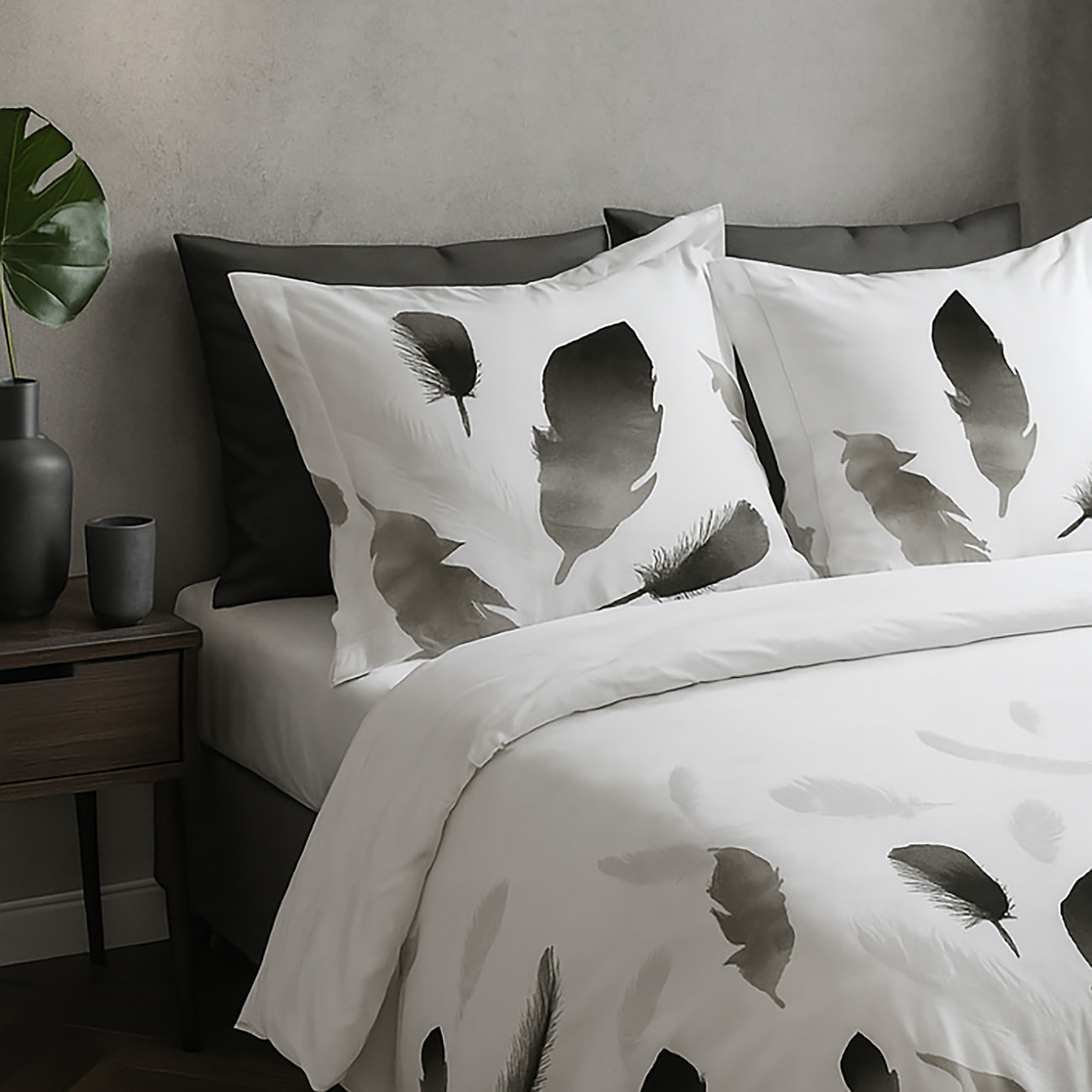 Parure Housse De Couette + 2 taies Coton 57 Fils