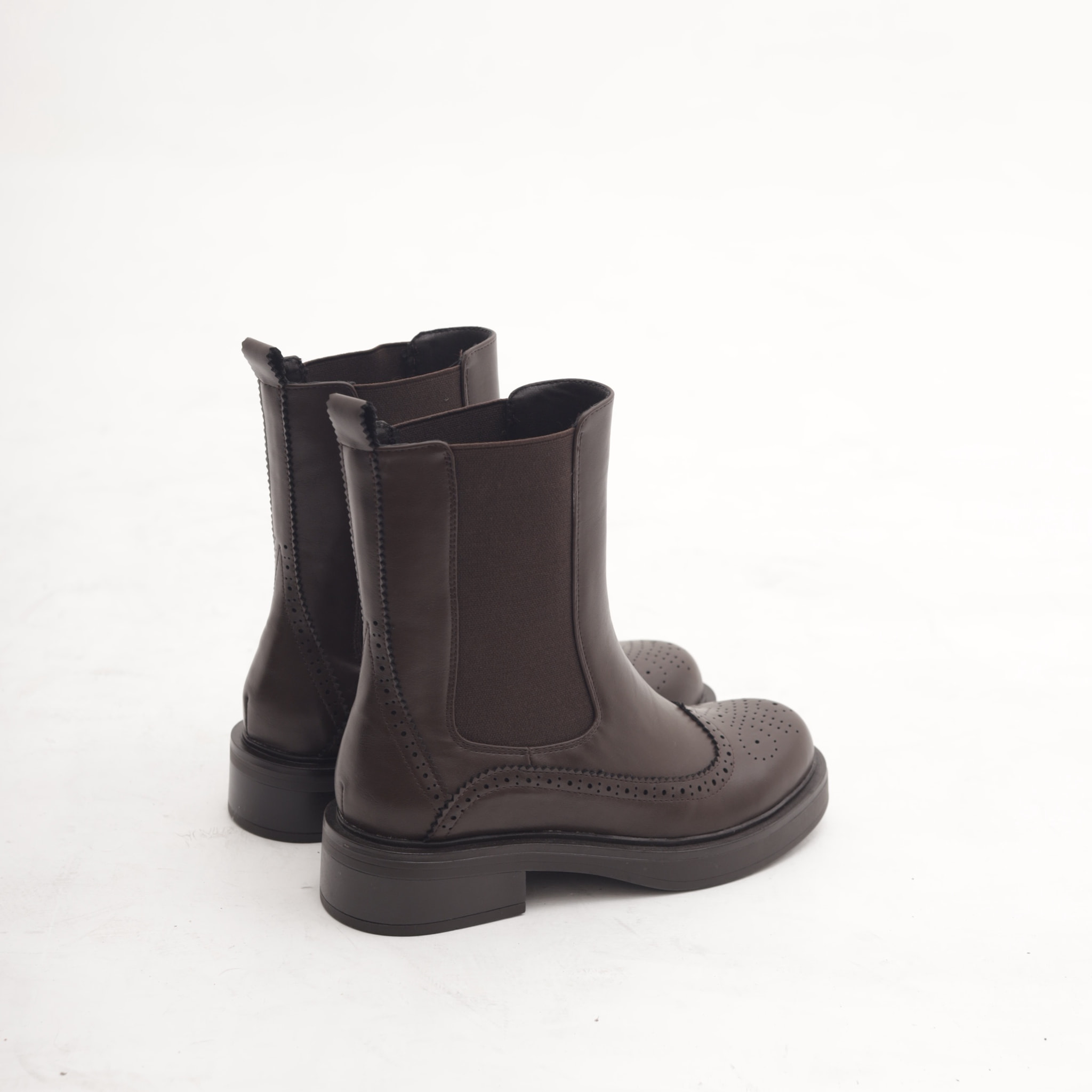 STIVALETTO CHELSEA BROGUE TESTA DI MORO