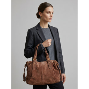 Borsa a mano da donna Made in Italy - Modello Celeste Plus - 100% pelle - 20.0 x 28.5 x 41.0 cm