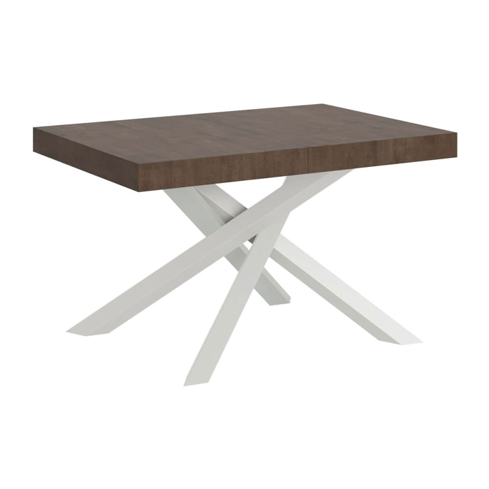 Tavolo allungabile 90x130/390 cm Volantis noce telaio bianco