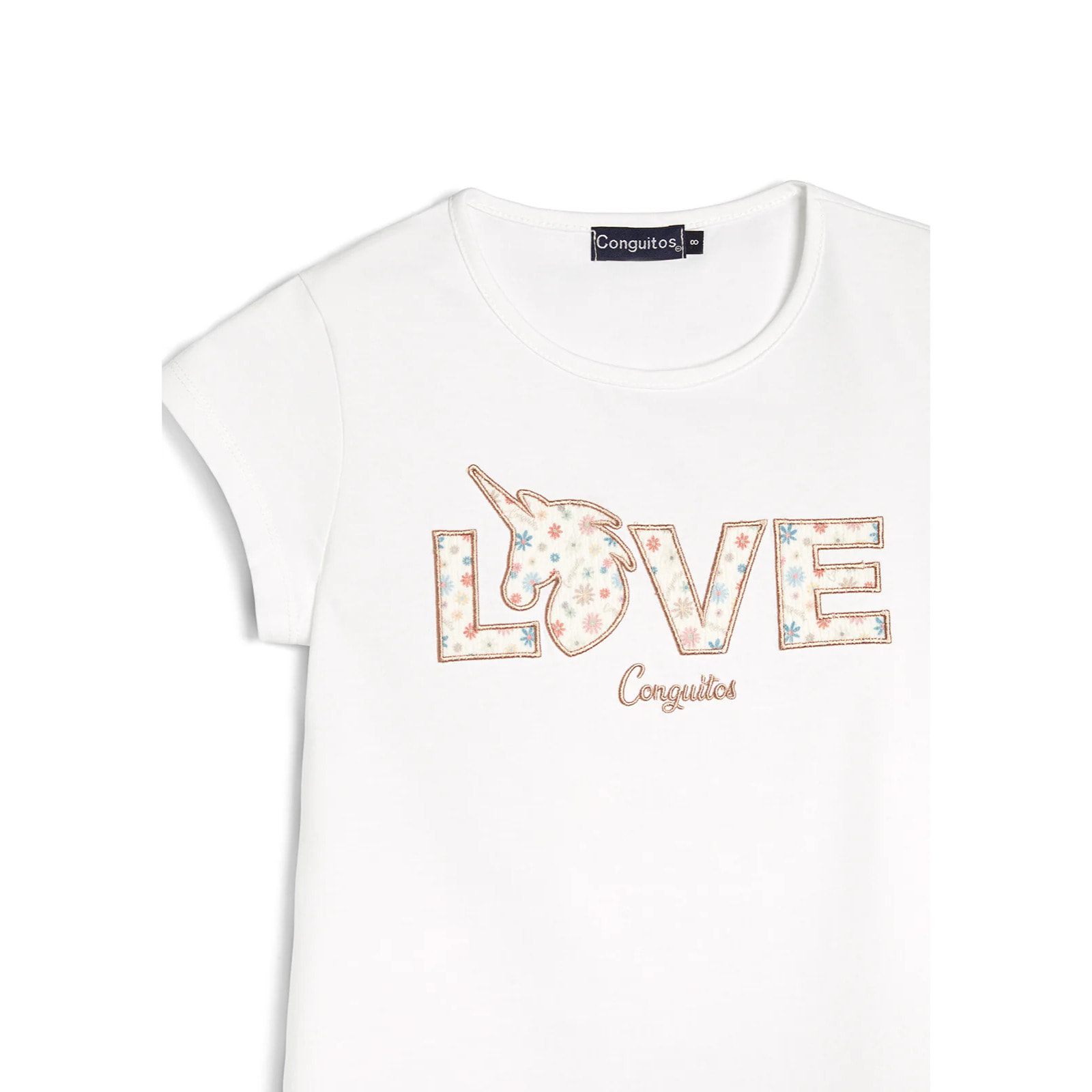 Camiseta de Niña Estampado Unicornio Blanco