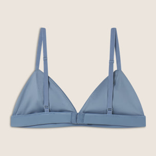 Top a triangolo in similpelle laminata