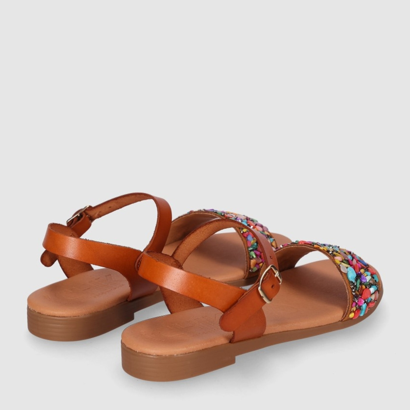 Sandalias de Piel - Multicolor - Tacón: Bajo
