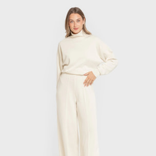 Pantalón largo pinzas estilo modal mujer