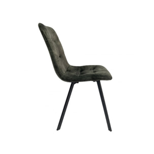 Chaise capitonnée en velours - HERBY