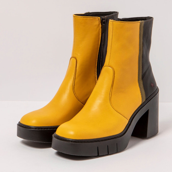 Botines con tacón 1974 NAPPA YELLOW-BRONZE/BERNA color Yellow-bronze