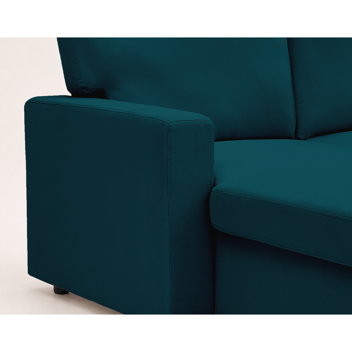 Meiya - canapé d'angle réversible 4 places convertible avec coffre en tissu - Bleu