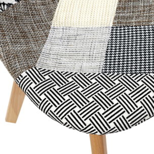 Chaise Patchwork Gris - Lot De 2