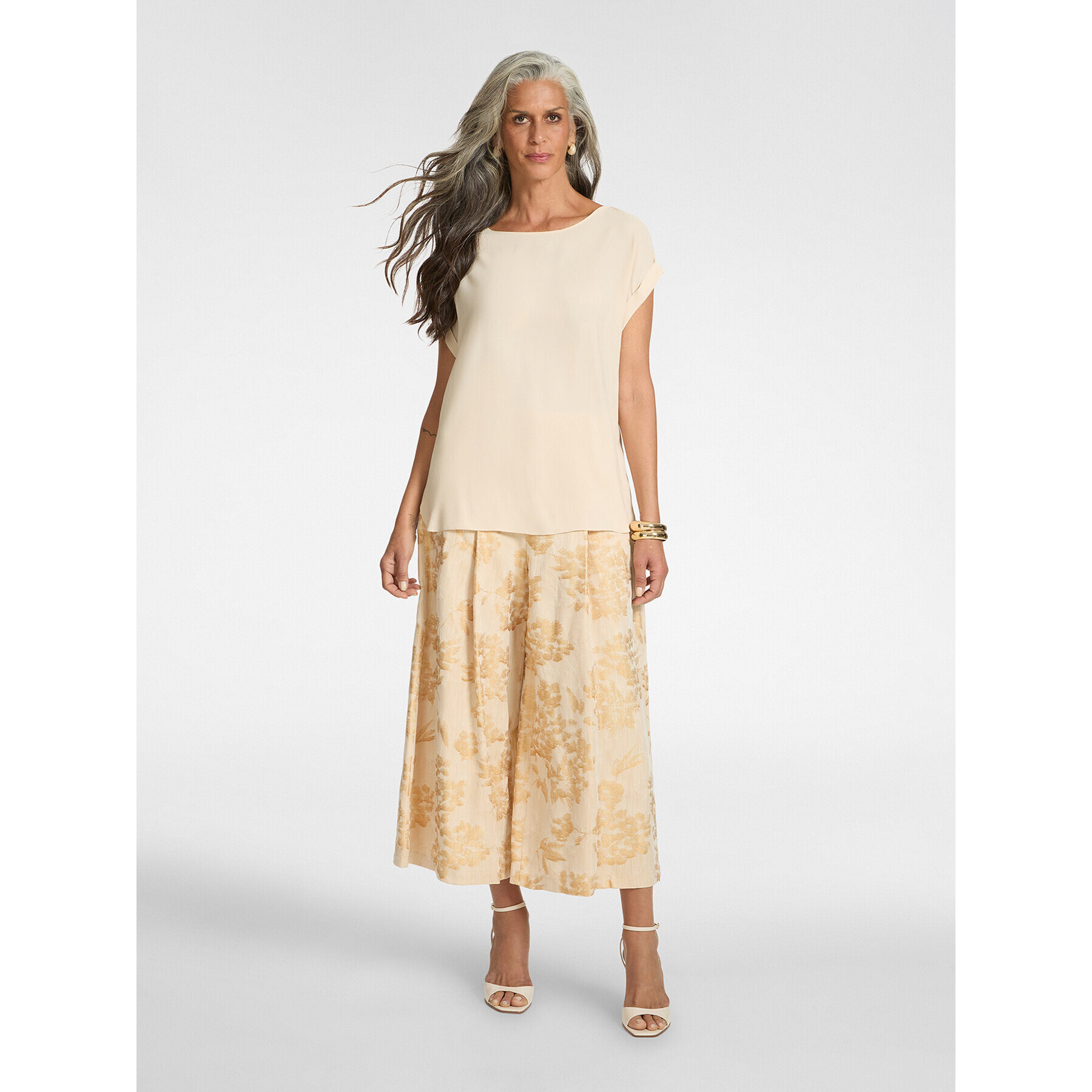 Elena Mirò - Blusa in crêpe de chine - Beige