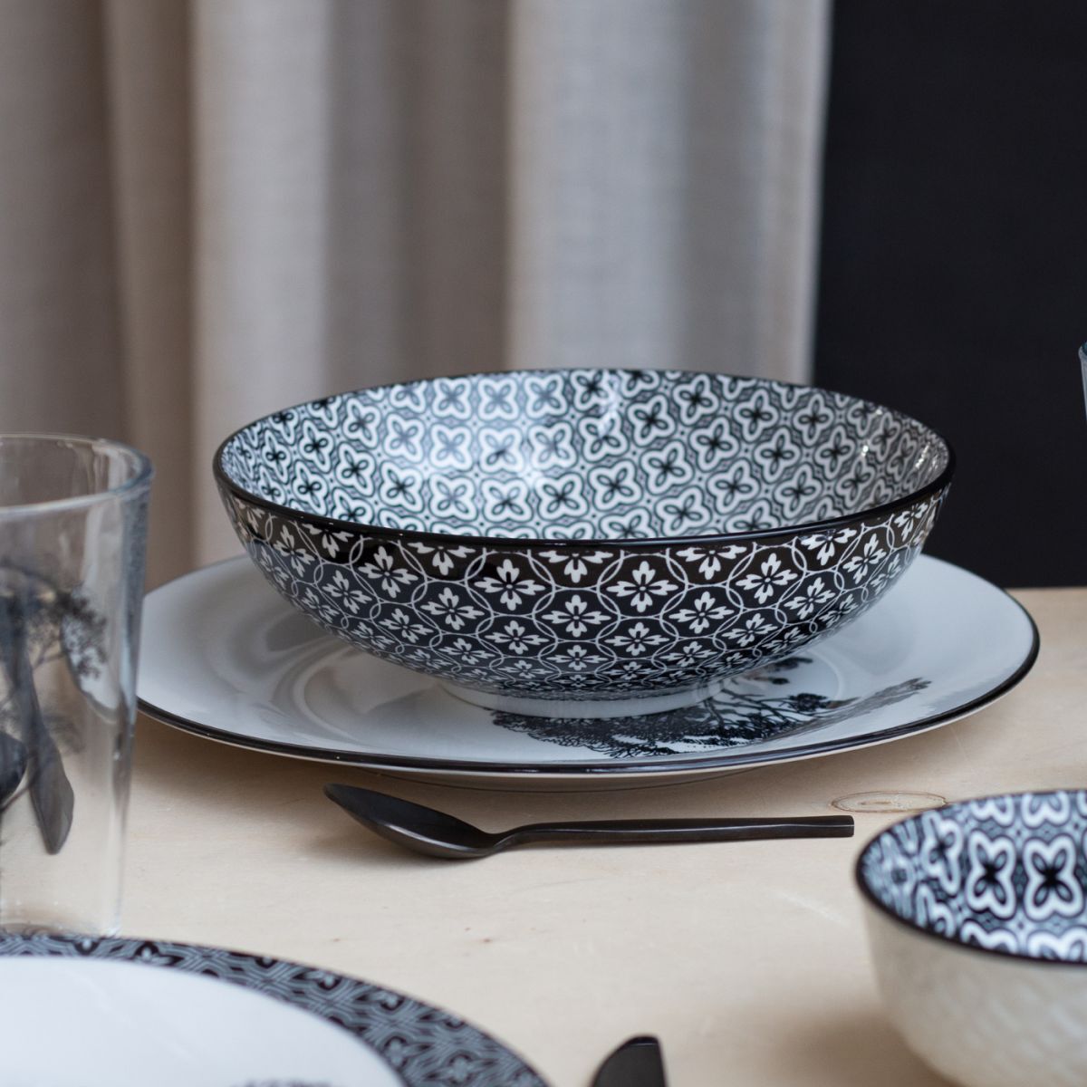 Lot de 6 assiettes creuses, VILLA LES PINS