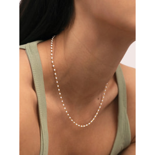 Collar Dots Enamel Blanco Acero Baño Oro