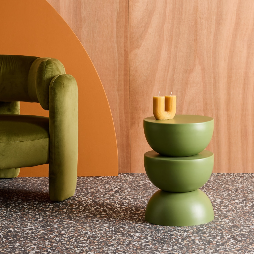 Table d'appoint, bout de canapé, table de chevet métal Ø32 x H46,5cm COUMBA