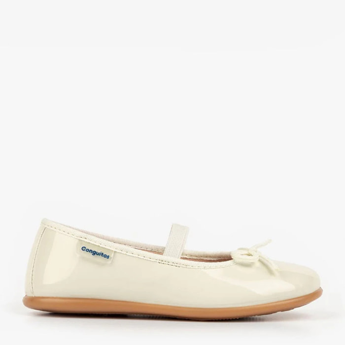 Bailarinas básicas blancas de charol para niña