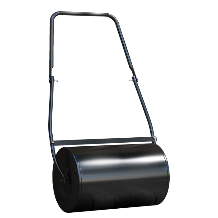 Rouleau à gazon jardin en acier avec poignée 60x32x105cm lestage max. 38L noir