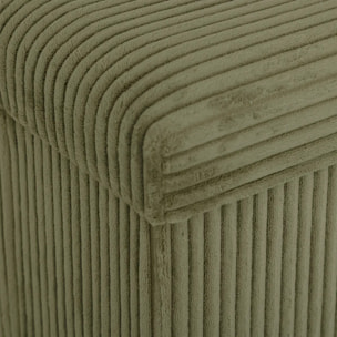 Pouf pliant Arum vert Kaki 76x38cm