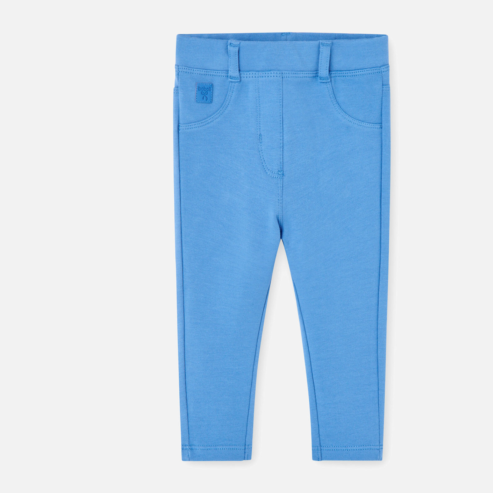 PantalÃ³n elÃ¡stico de felpa para niÃ±a liso de color azul