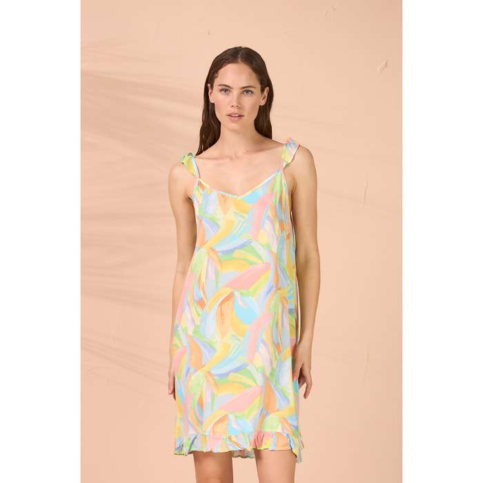 Abitino donna bretellina viscosa pennellato Noidinotte