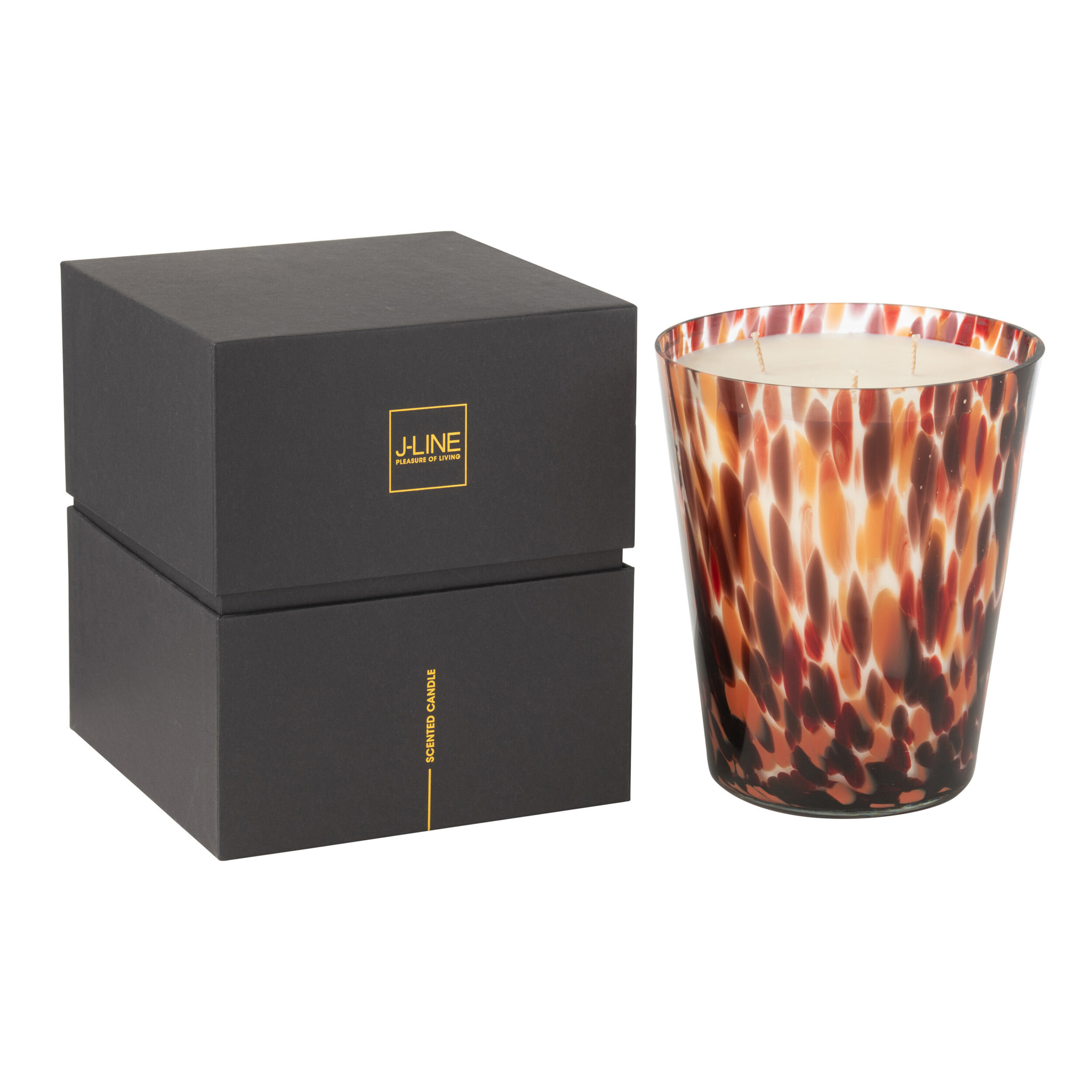 J-Line bougie parfumée Noa - Magnificient Birch - verre - rouge - large - 95H