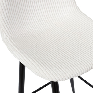 Chaise De Bar Cotele Scott Beige - Lot de 2