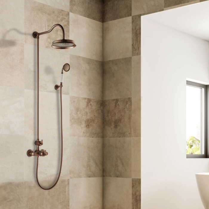 Colonne douche thermostatique rétro recoupable Paini Lady's Auburn