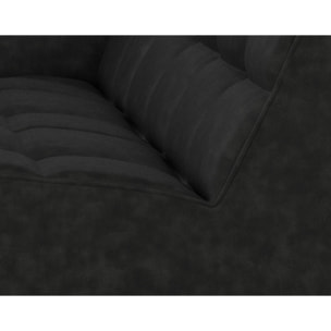Alya - canapé modulable d'angle réversible 5 places en simili - Noir