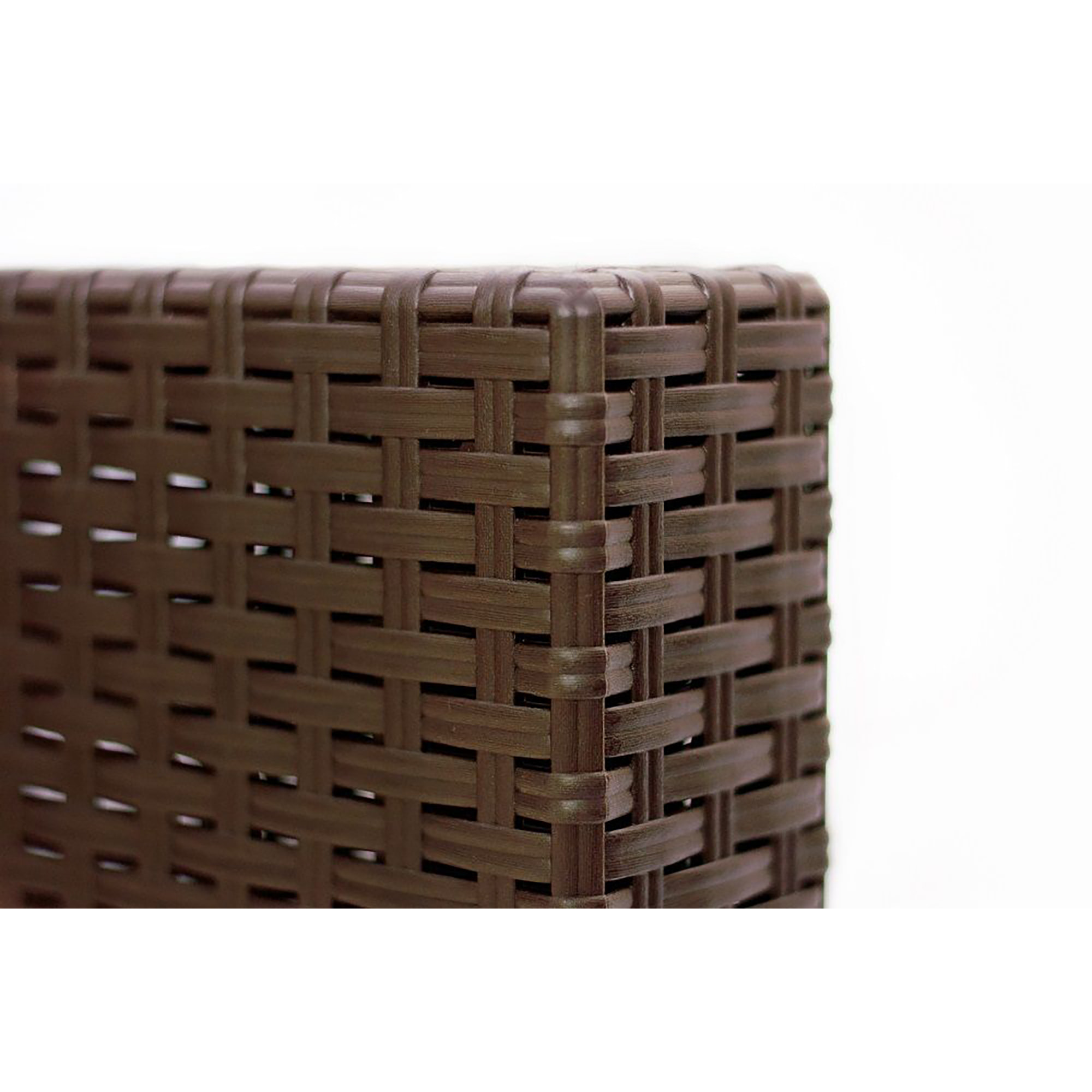 Set salotto da esterno Gazania, Salottino outdoor, Set da balcone o giardino, Composizione soggiorno per esterni, Made in Italy, Marrone