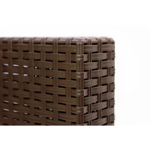 Set salotto da esterno Gazania, Salottino outdoor, Set da balcone o giardino, Composizione soggiorno per esterni, Made in Italy, Marrone
