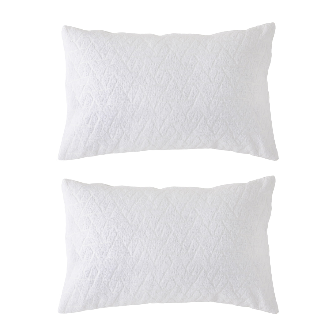 Lot de 2 housses de coussin jacquard BRENTA-C 30x50 cm blanc