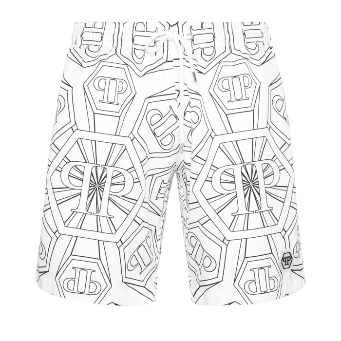 PHILIPP PLEIN Swim Trunks HEXAGON MONOGRAM