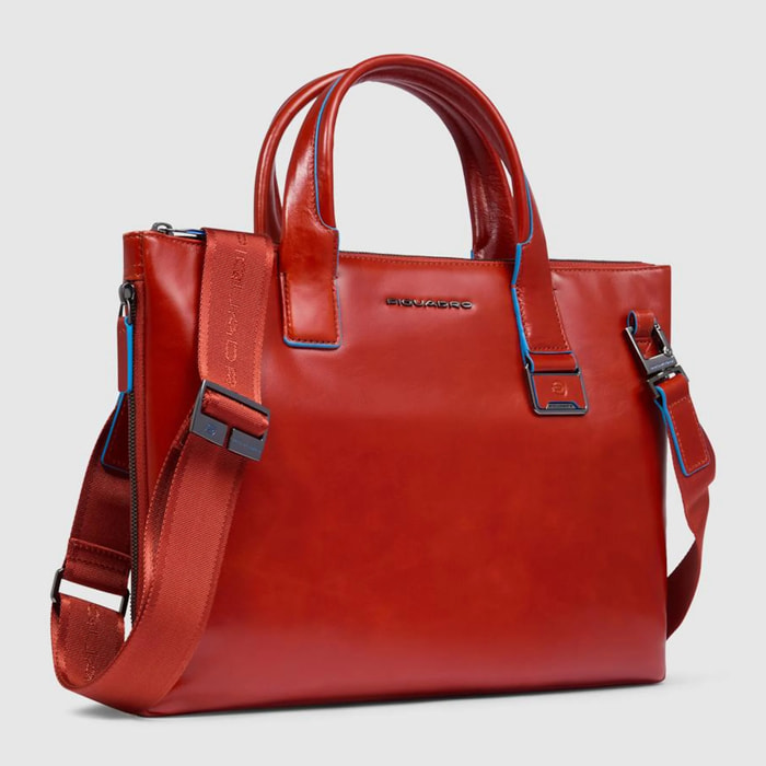 Piquadro Borsa porta pc e iPad® in pelle personalizzabile con protezioni antiurto e RFID