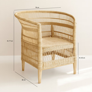 Fauteuil traditionnel du Malawi en rotin ZOMBA