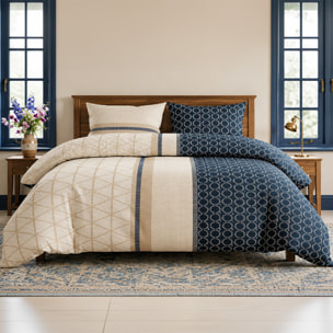 Parure housse de couette imprimé 100% coton - nairobi - beige