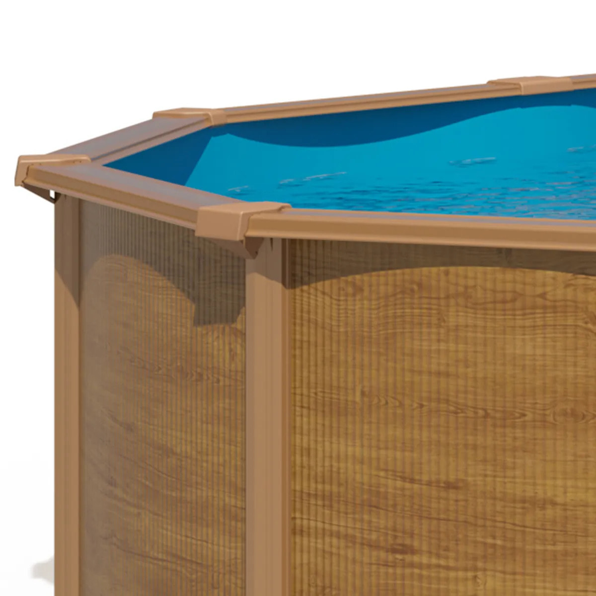 Piscine hors sol acier ovale 9,15 x 4,55 x 1,32 m aspect bois OSMOSE