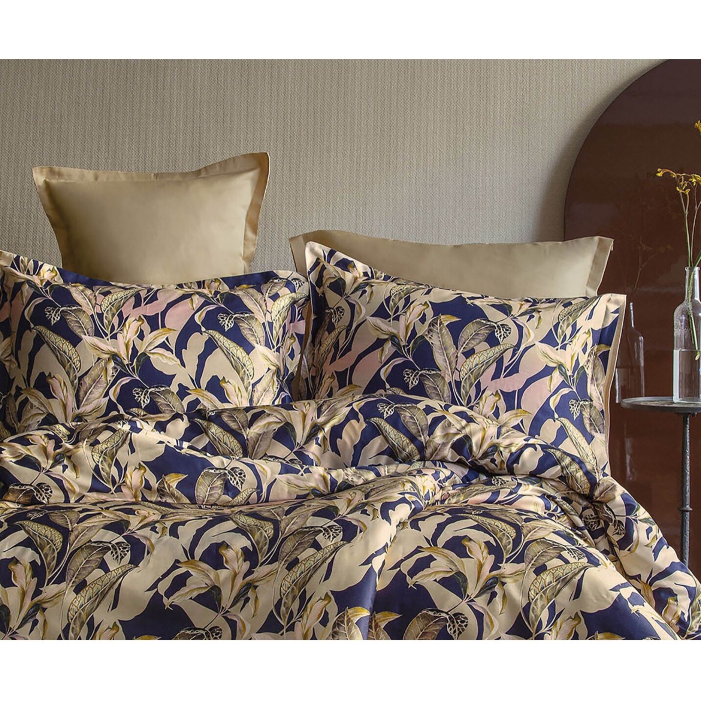 Parure housse de couette et taies oreiller 100% Satin de Coton imprimé