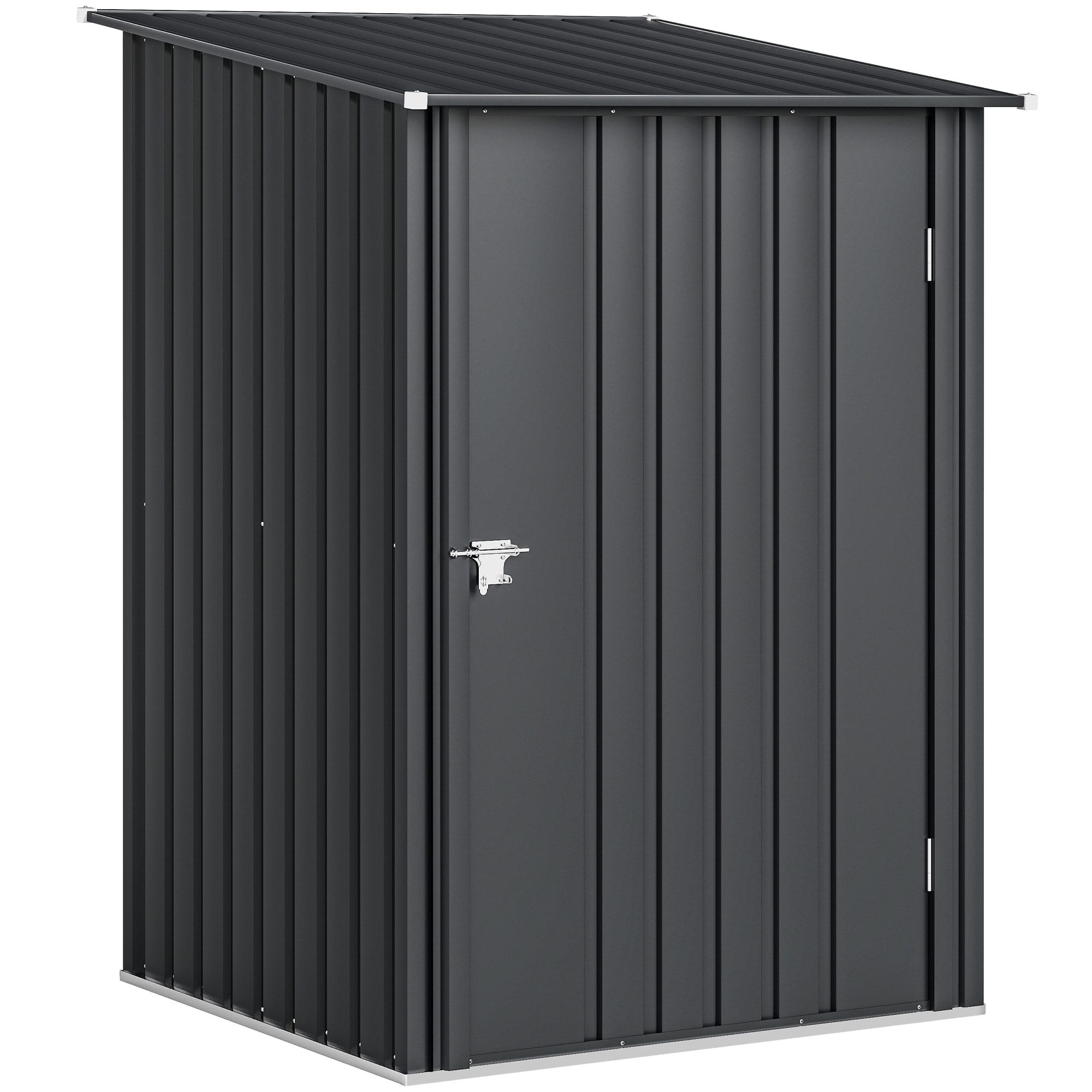Abri de jardin - cabanon porte verrouillable - dim. 1L x 1,04l x 1,6H m - tôle d'acier ondulée anthracite