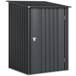 Abri de jardin - cabanon porte verrouillable - dim. 1L x 1,04l x 1,6H m - tôle d'acier ondulée anthracite