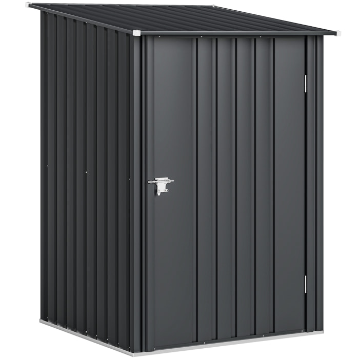 Abri de jardin - cabanon porte verrouillable - dim. 1L x 1,04l x 1,6H m - tôle d'acier ondulée anthracite
