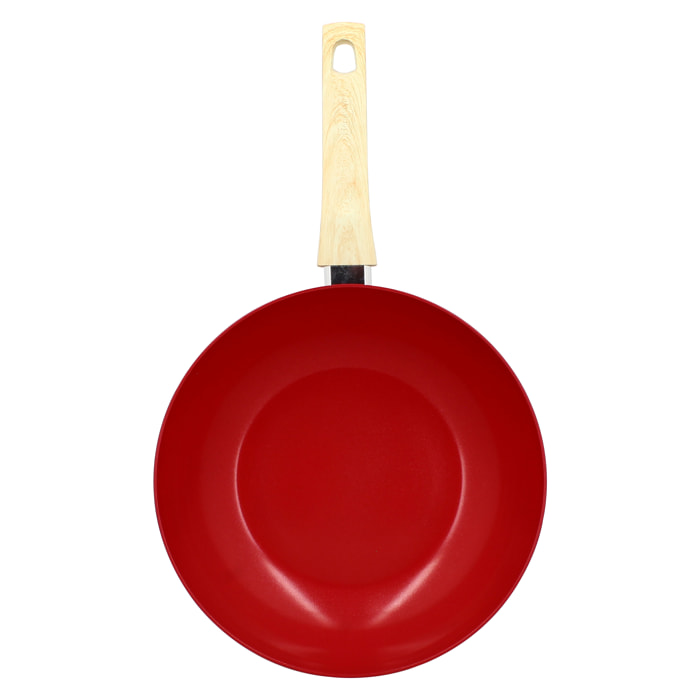 Wok en revêtement céramique 28cm rouge - tous feux COLORAMA
