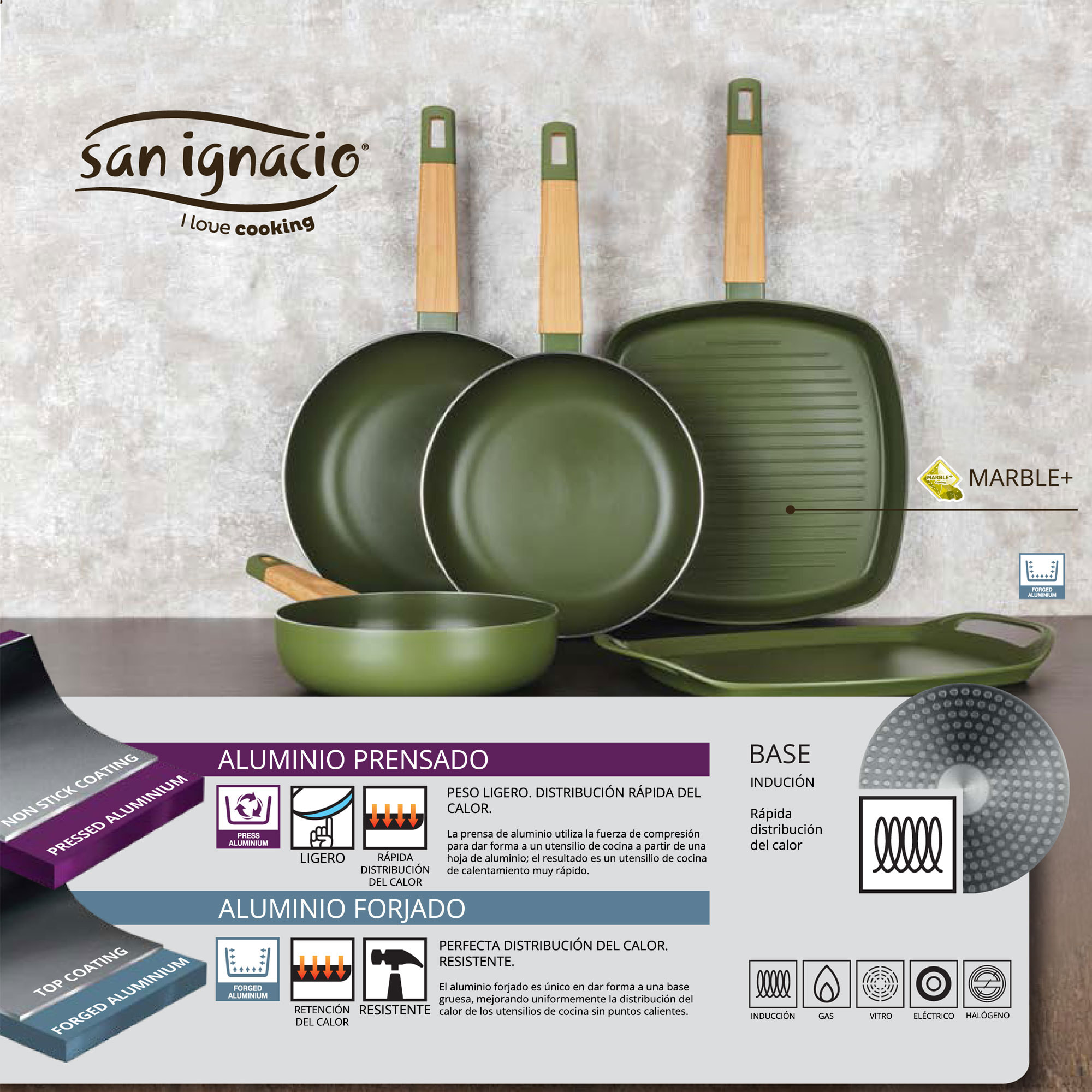 Grill asador 28cm colección Green Earth San Ignacio