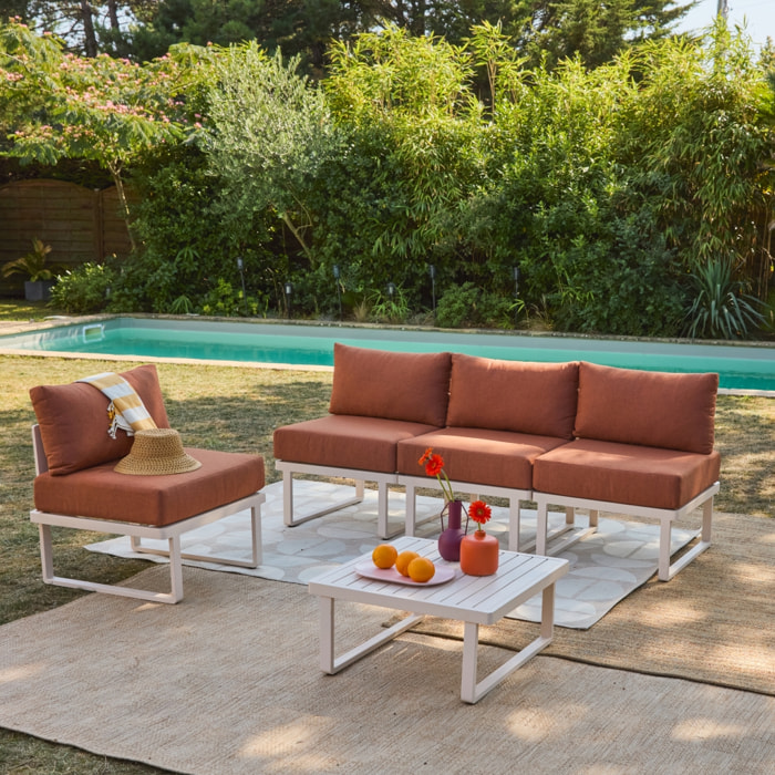 Salon de jardin modulable aluminium 4 places CLEA