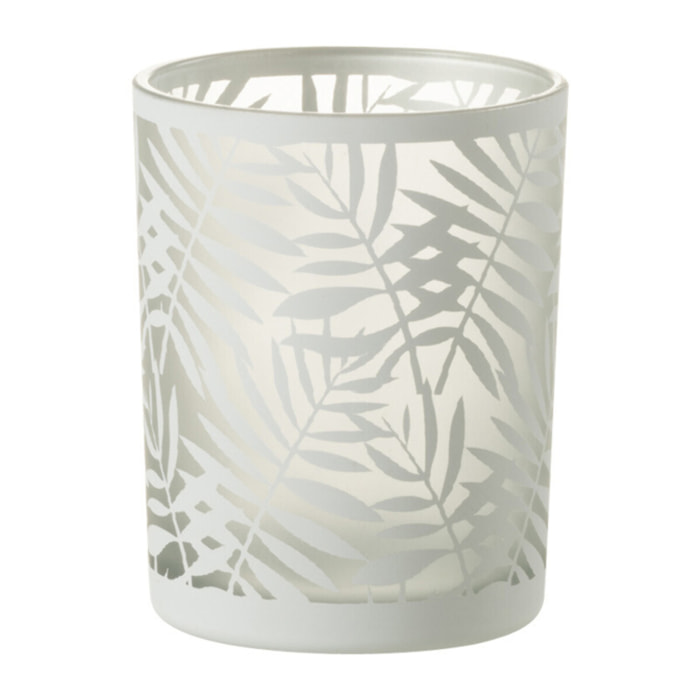 J-Line photophore Feuilles - verre - blanc - medium - 2 pcs